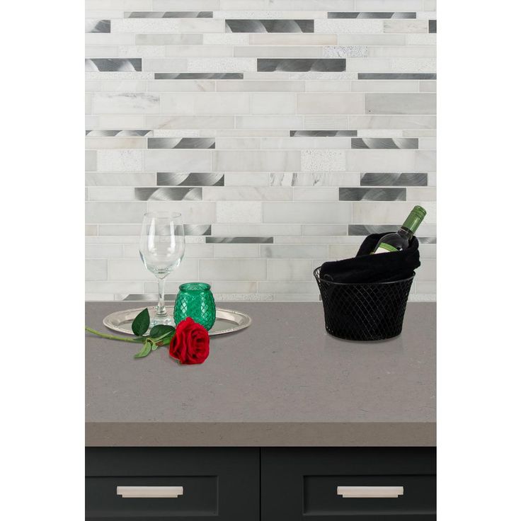 MSI Moderno Blanco Interlocking 12 in. x 18 in. x 8 mm Metal Stone Blend Mesh-Mounted Mosaic Tile (15 sq. ft. / case)