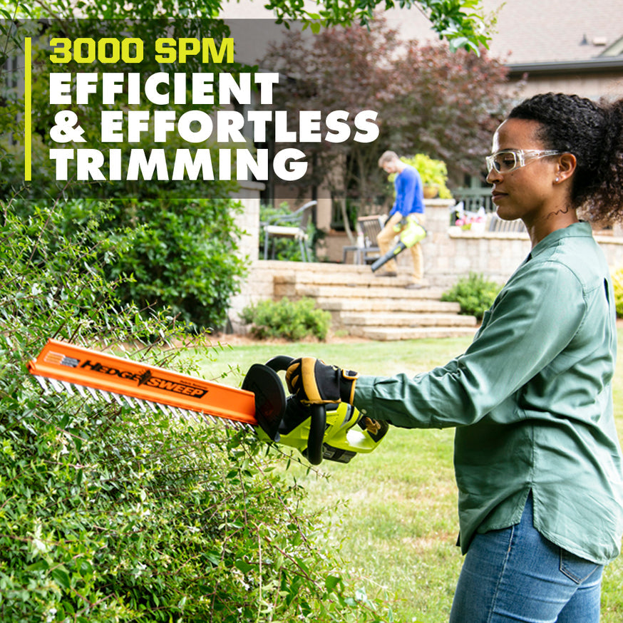 RYOBI ONE+ Lithium+ 22 in. 18-Volt Lithium-Ion Cordless Hedge Trimmer – 1.5 Ah Battery and Charger Included