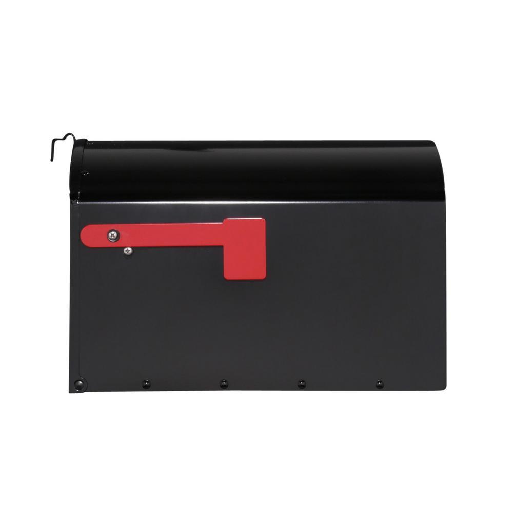Storehouse Extra Large, Steel, Post Mount Mailbox, Black - Super Arbor