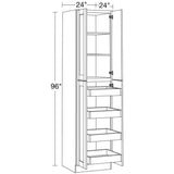 Home Decorators Collection Washington Vessel Blue Plywood Shaker Assembled Utility Pantry Kitchen Cabinet Soft Close 24 in W x 24 in D x 96 in H