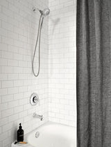 Darcy Single-Handle 5-Spray Tub and Shower Faucet with Curved Shower Rod in Spot Resist Brushed Nickel (Valve Included)