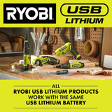 RYOBI USB Lithium 3/8 in. Ratchet Kit with 2.0 Ah Battery and USB Charging Cable with USB Lithium 2.0 Ah Lithium Battery
