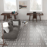 Merola Tile Arte Grey Encaustic 9-3/4 in. x 9-3/4 in. Porcelain Floor and Wall Tile (11.11 sq. ft. per case)