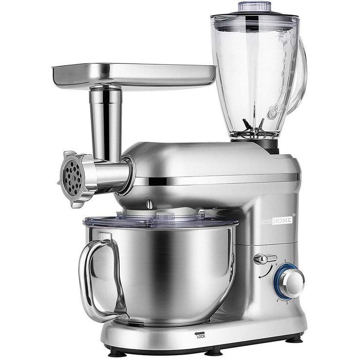 6 qt. 6- speed Red 3 in 1 Multifunctional Stand Mixer with Meat Grinder and Juice Blender, ETL Listed