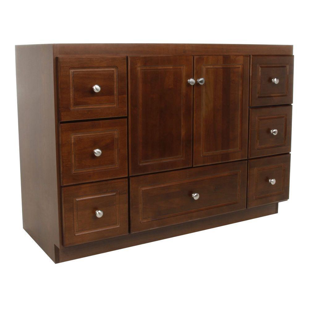 Ultraline 48 in. W x 21 in. D x 34.5 in. H Vanity Cabinet Only in Satin White - Super Arbor