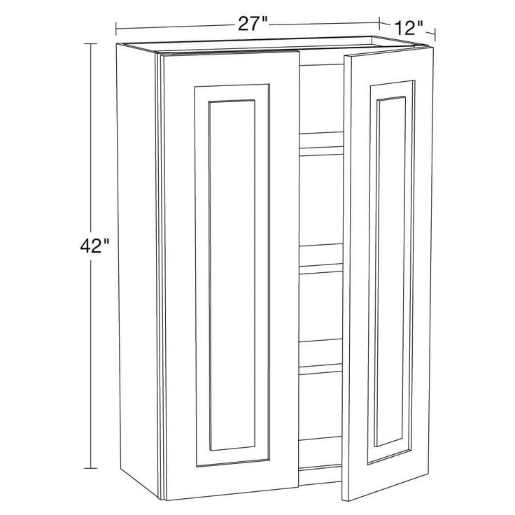 Home Decorators Collection Grayson 27 in. W x 12 in. D x 42 in. H Assembled Plywood Wall Kitchen Cabinet in Mythic Blue with Soft Close
