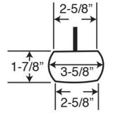 1-7/8 in. x 3-5/8 in. Unfinished Solid Hardwood Round Bun Foot - Super Arbor
