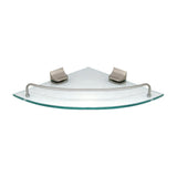 9.5 in. x 9.5 in. Glass Corner Shelf with Pre-Installed Rails in Rubbed Bronze - Super Arbor