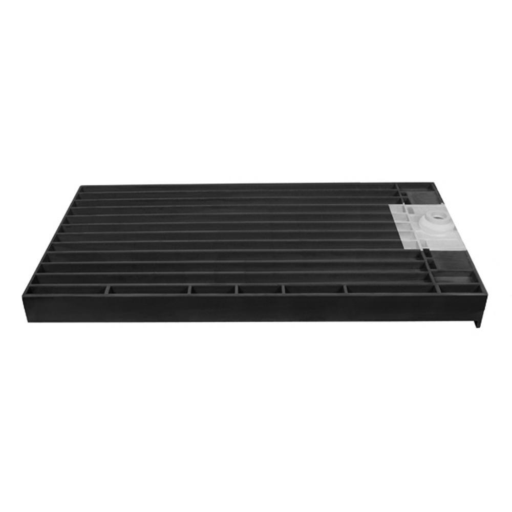 WonderFall Trench 36 in. x 48 in. Double Threshold Shower Base with Left Drain and Tileable Trench Grate - Super Arbor