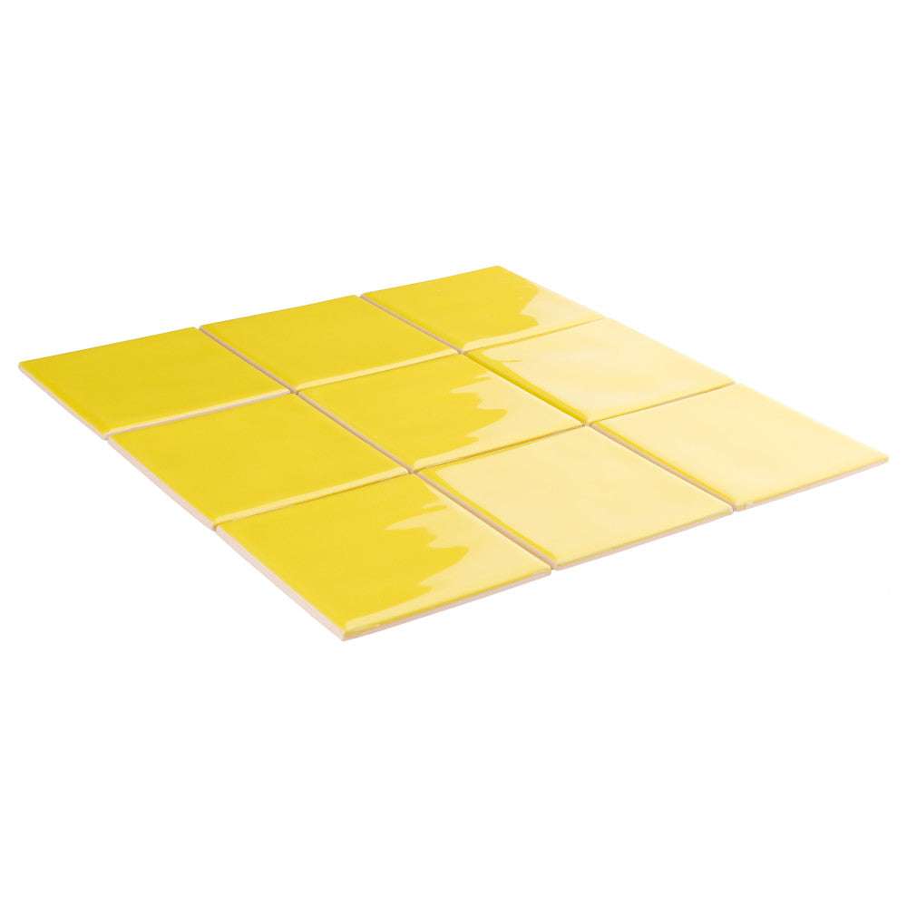 Merola Tile Twist Square Yellow Lemon 11-3/4 in. x 11-3/4 in. Ceramic Mosaic (9.79 sq. ft. / Case)