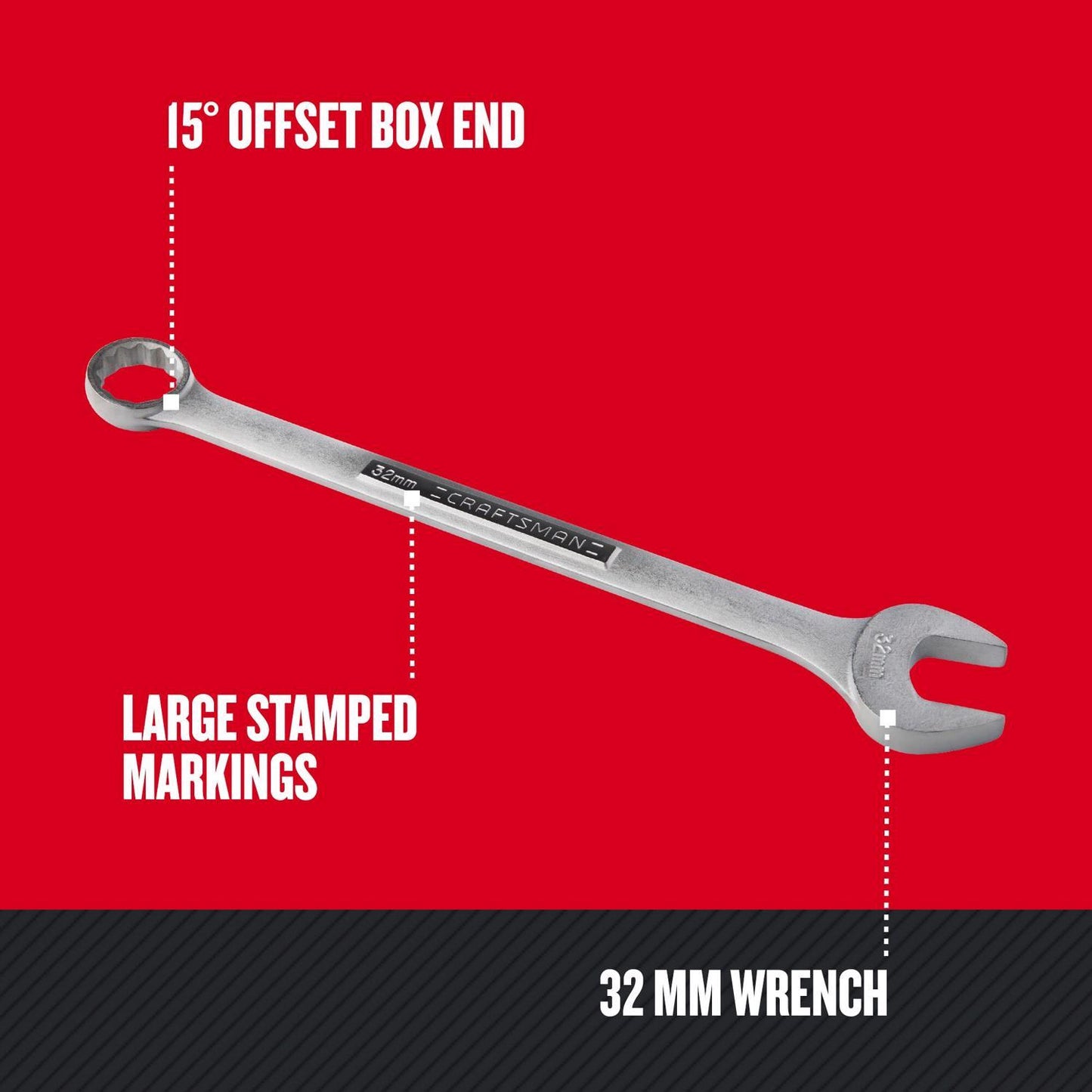 Craftsman 32mm Metric Combination Wrench - 12 Point, 16.8 in. Length