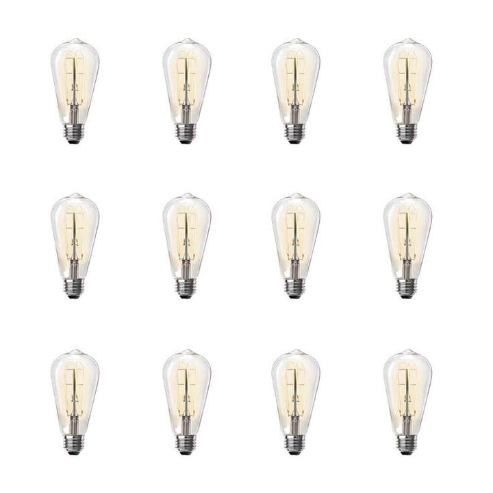 Feit Electric 40-Watt Equivalent ST19 Clear Glass Vintage Edison LED Light Bulb with M Shape Filament Warm White (12-Pack)