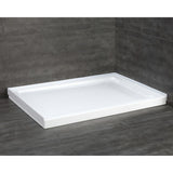 32 in. W x 48 in. L Alcove Shower Pan Base with Reversible Drain in White - Super Arbor