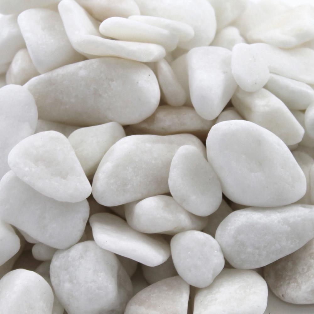 Rain Forest 0.5 in. to 1.5 in., 20 lb. Small Snow White Pebbles - Super Arbor