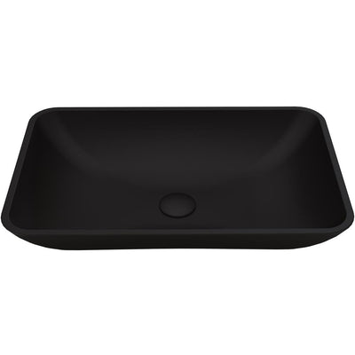 VIGO Black Rectangular Hadyn MatteShell Glass Bathroom Vessel Sink - Super Arbor