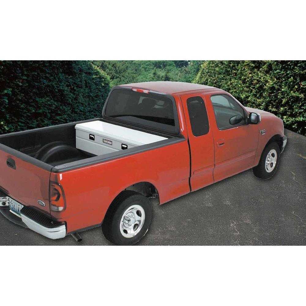 Lund 61 in White Steel Flush Mount Full Size Chest Truck Tool Box with mounting hardware and keys included - Super Arbor