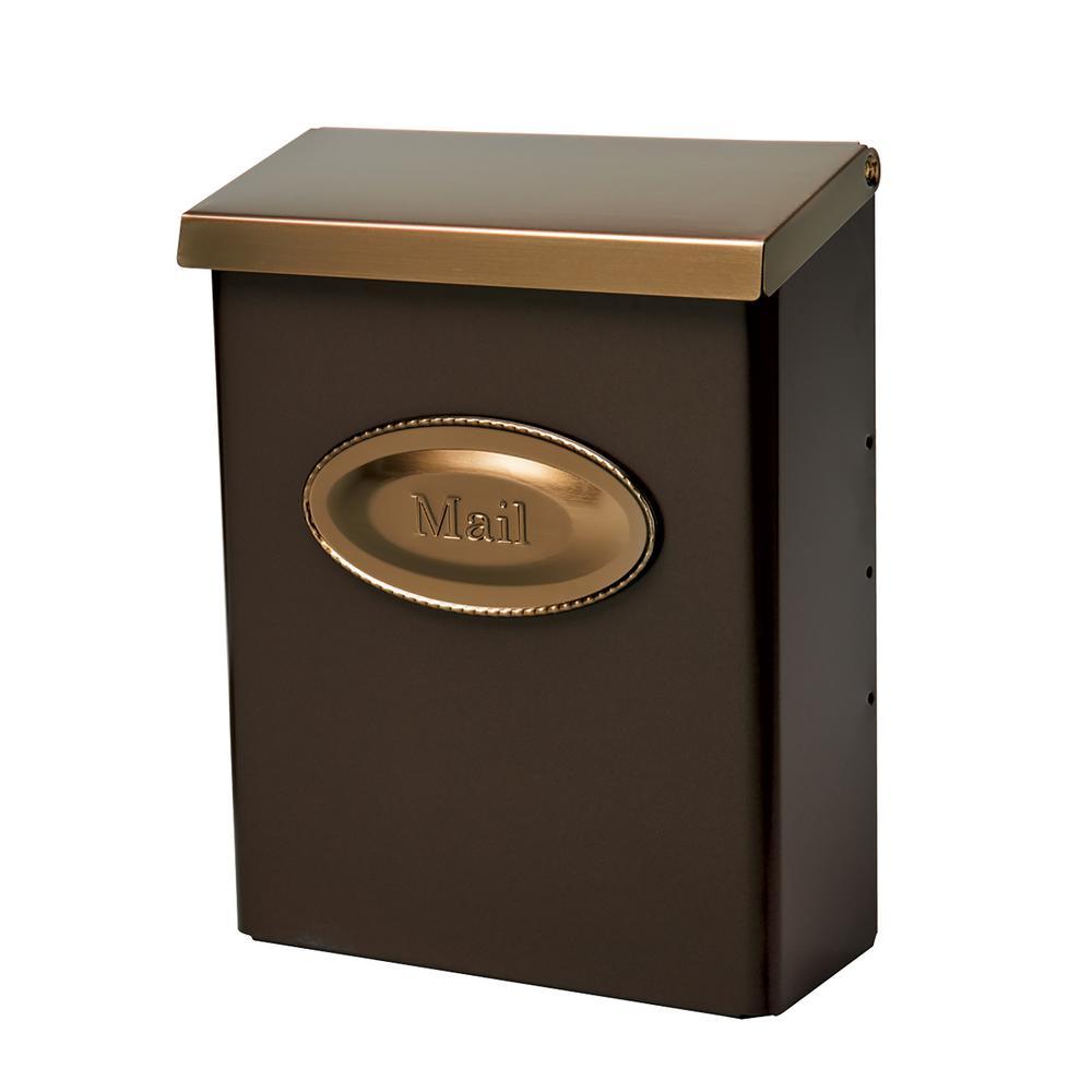 Designer Medium, Vertical, Wall Mount, Locking Mailbox, Venetian Bronze - Super Arbor