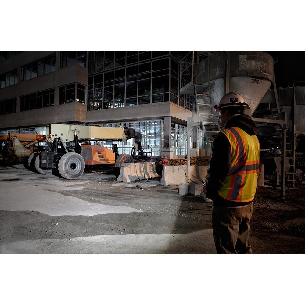 475 Lumens LED Rechargeable Hard Hat Headlamp w/BOLT White Type 1 Class C Full Brim Vented Hard Hat - Super Arbor