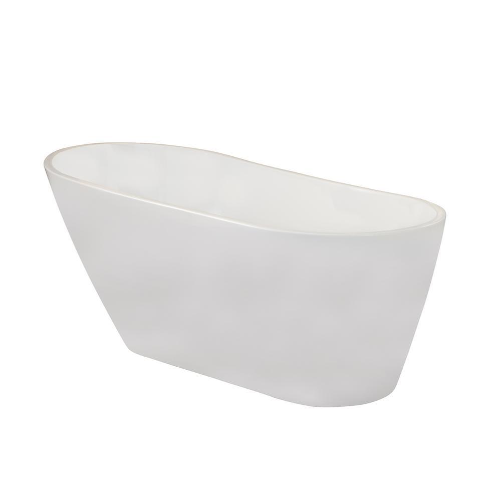 Shaia 67 in. Acrylic Flatbottom Non-Whirlpool Soaking Bathtub in White - Super Arbor
