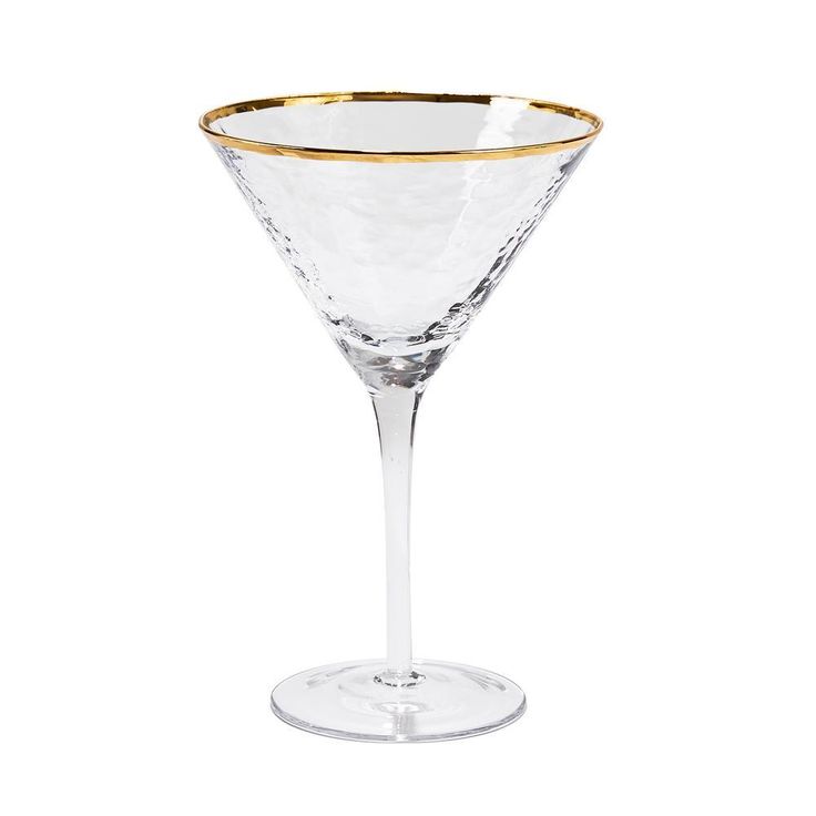 8 oz. Metallic Gold Rim Martini Glass (Set of 4)