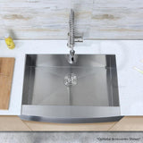 Handmade Farmhouse Apron-Front Stainless Steel 33 in. Single Bowl Kitchen Sink