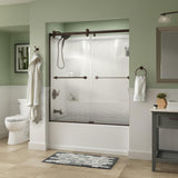 Crestfield 60 x 58-3/4 in. Frameless Contemporary Sliding Bathtub Door in Bronze with Clear Glass - Super Arbor