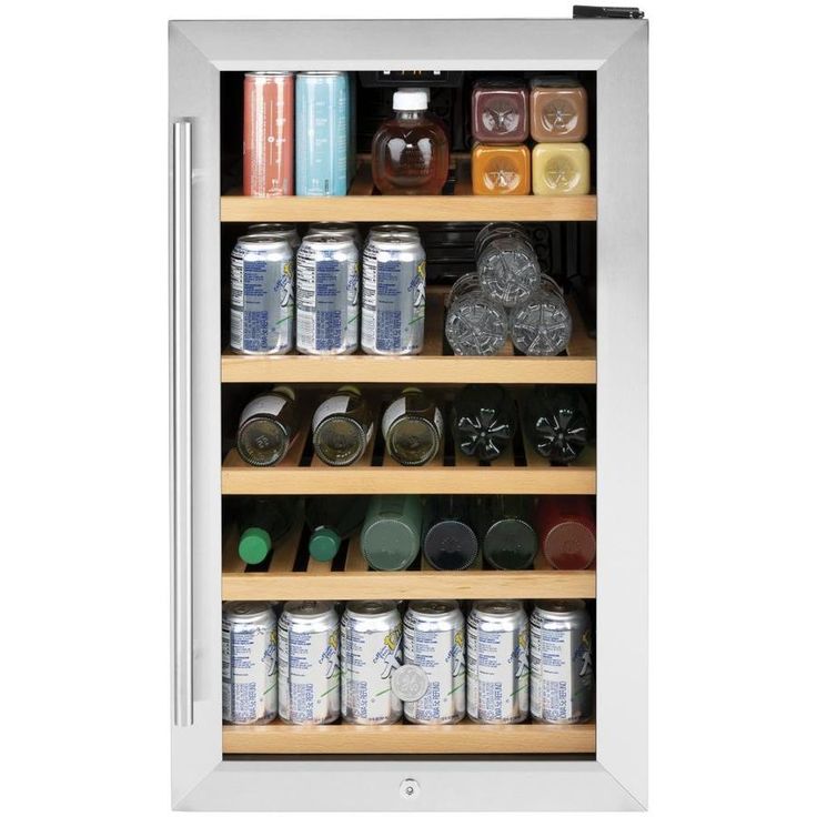 GE 31-Can Capacity (4.1-cu ft) Residential Stainless Steel Built-In/Freestanding Beverage Center