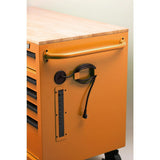 46 in. W x 24.5 in. D 9-Drawer Tool Chest Mobile Workbench with Solid Wood Top in Orange - Super Arbor