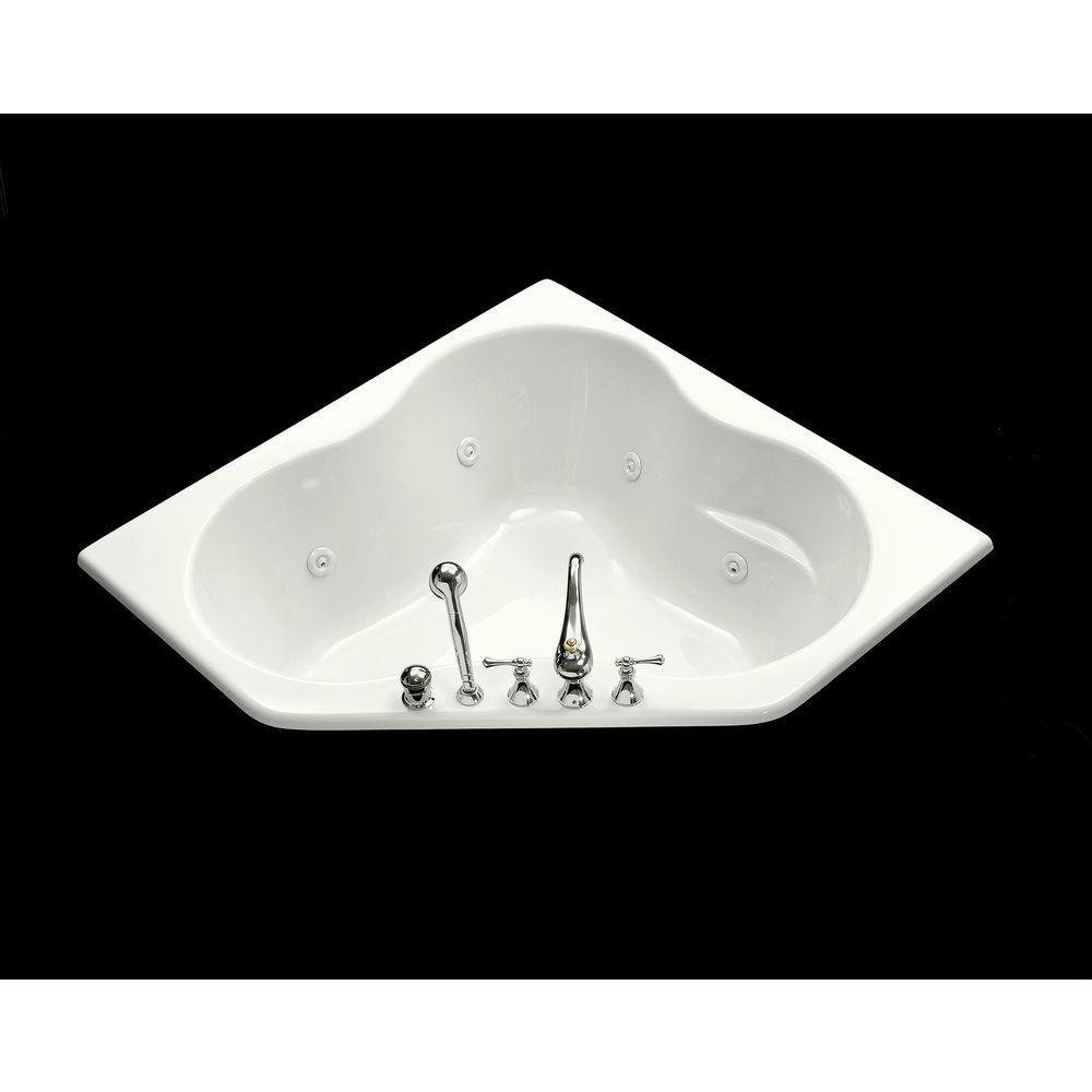 ProFlex 4-1/2 ft. Acrylic Oval Drop-in Whirlpool in White with Heater - Super Arbor