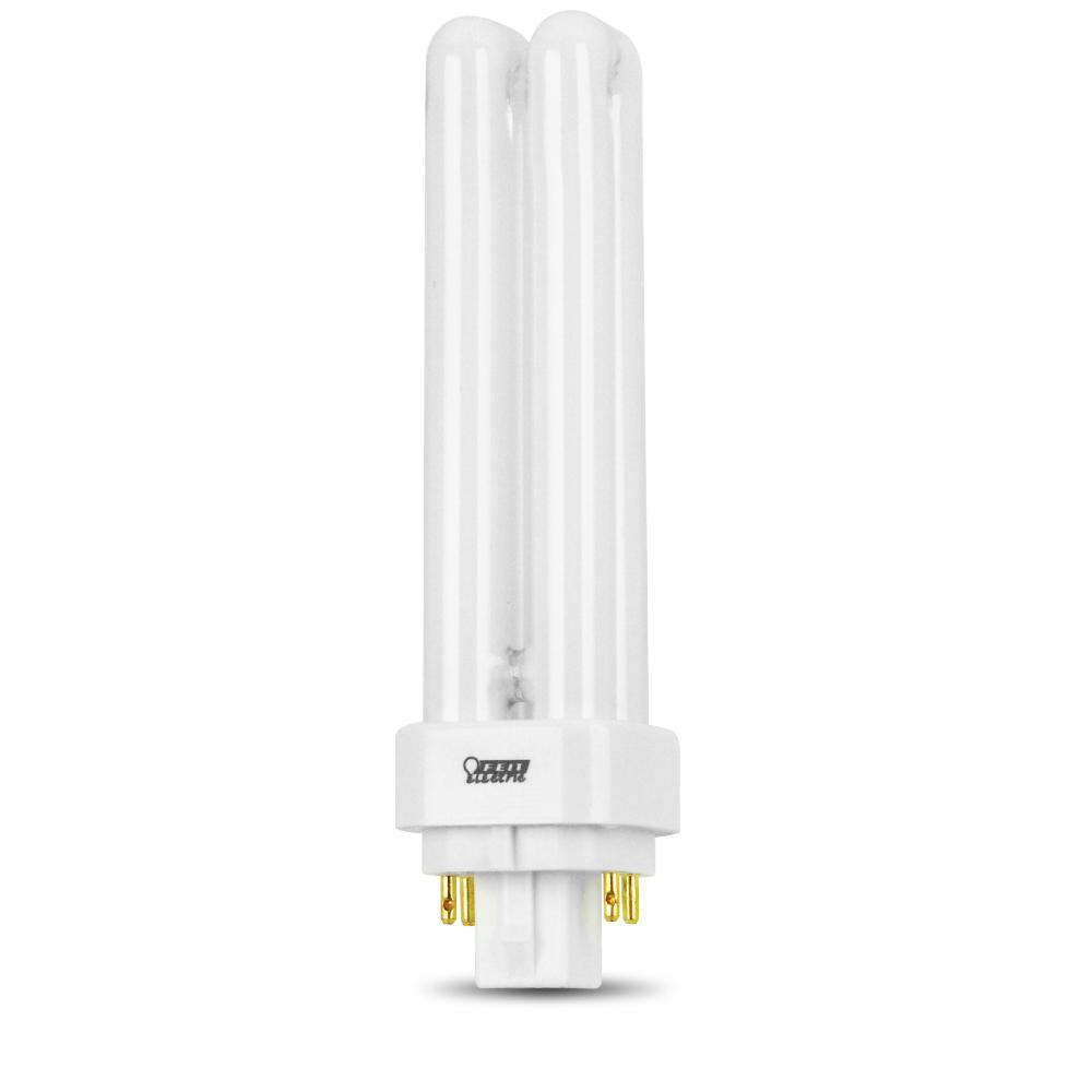 26W Equiv PL CFLNI Quad Tube 4-Pin Plug-in G24Q-1 Base Compact Fluorescent CFL Light Bulb, Soft White 2700K - Super Arbor