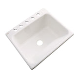 Kensington Drop-In Acrylic 25 in. 5-Hole Single Bowl Utility Sink in Black