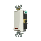 20 Amp Decora Plus Commercial Grade 3-Way Lighted Rocker Switch with Pilot Light, White - Super Arbor