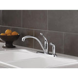 Delta Collins Chrome 1-Handle Deck-Mount Low-Arc Handle Kitchen Faucet (Deck Plate Included)