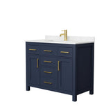 Beckett 42 in. W x 22 in. D Single Vanity in White with Cultured Marble Vanity Top in White with White Basin - Super Arbor