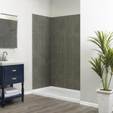 Jetcoat 32 in. x 60 in. x 78 in. 5-Piece Easy-up Adhesive Alcove Shower Surround in White Subway - Super Arbor