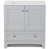 Delridge 30 in. W x 19 in. D Bath Vanity in Pearl Gray with Cultured Marble Vanity Top in White with White Sink