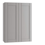 Home Decorators Collection Washington Veiled Gray Plywood Shaker Assembled Wall Kitchen Cabinet 3 Shelves Soft Close 27 in W x 12 in D x 42 in H