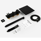 1-spray 10 in. High PressureDual Shower Head and Handheld Shower Head in Matte Black