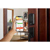 Defiant Hubspace Matte Black Square Biometric Fingerprint Electronic Touchpad Deadbolt