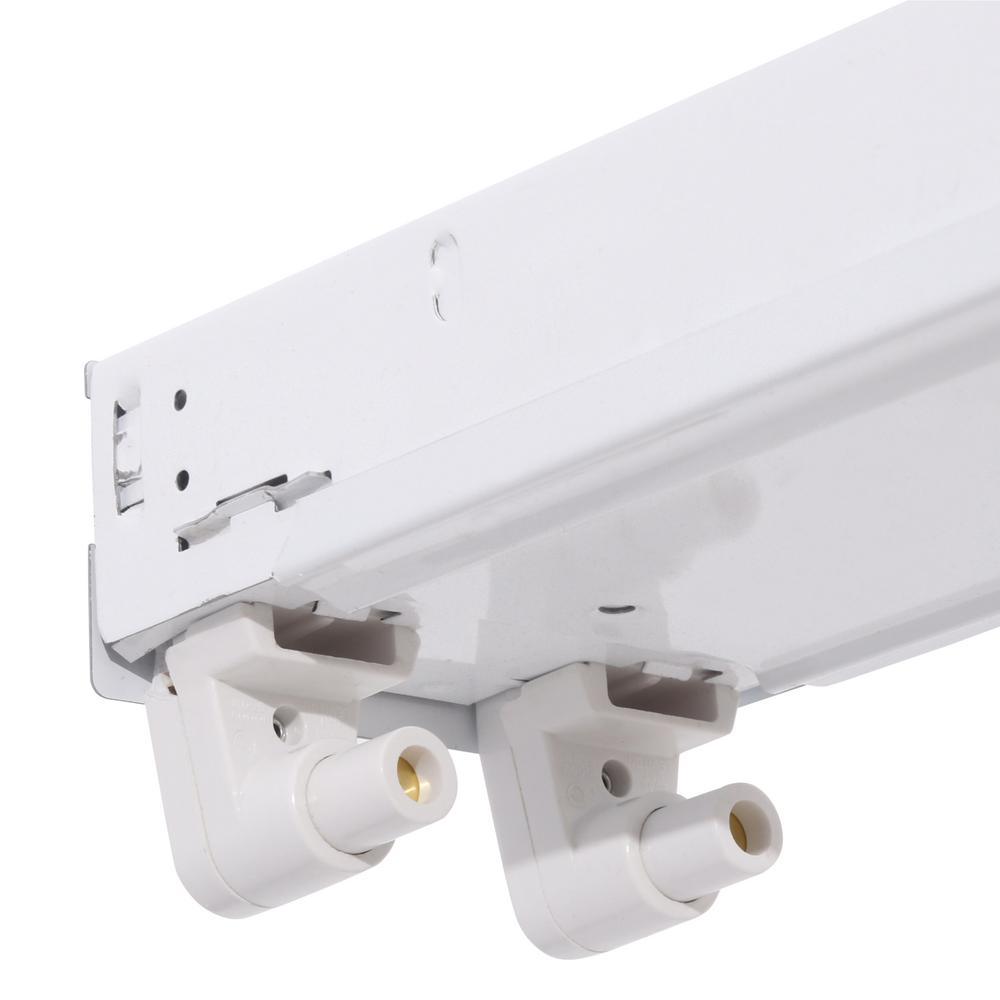 2-Light White Ceiling Commercial Strip Fluorescent Light - Super Arbor