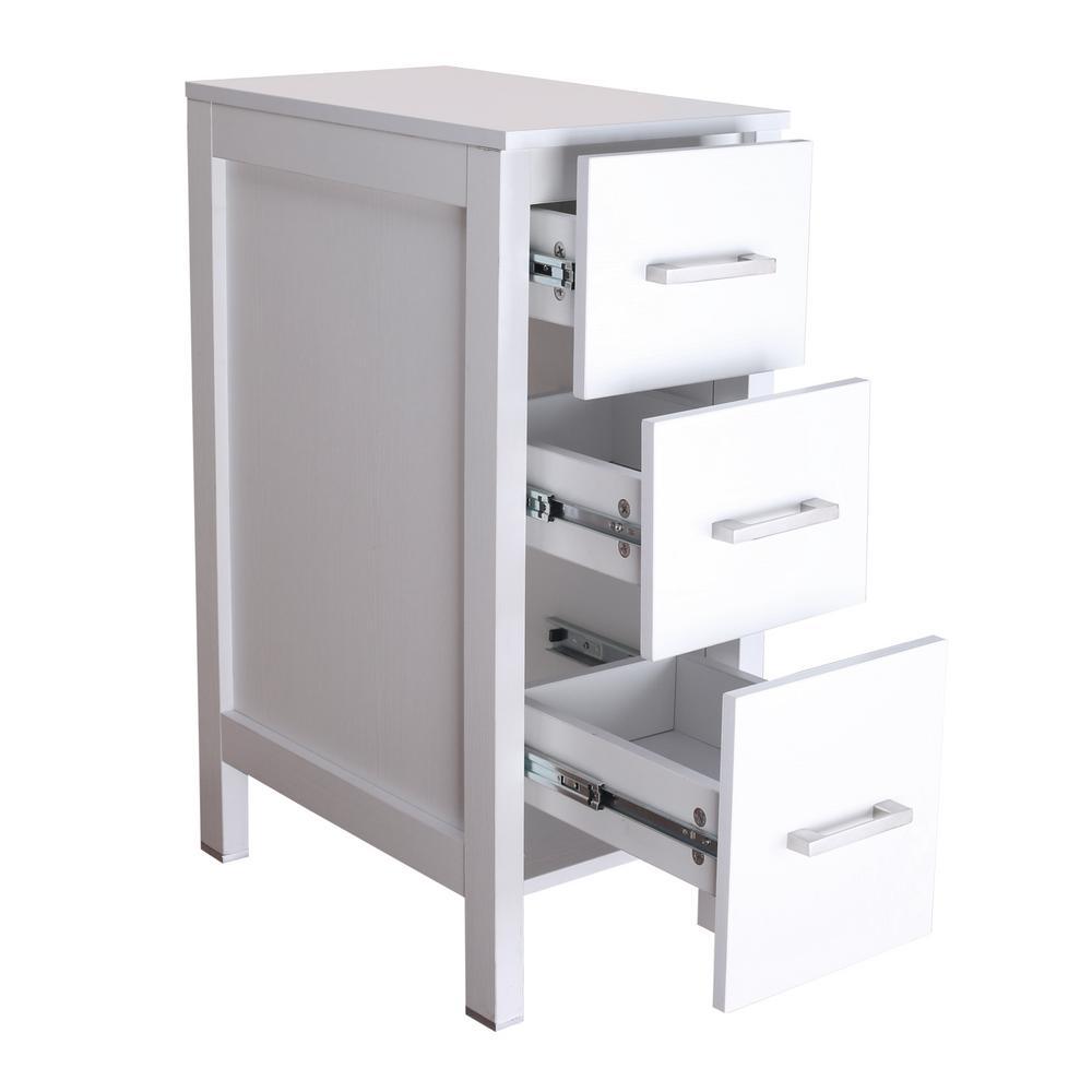 20 in. W x 12 in. D x 30 in. H Bathroom Vanity Cabinet Linen Cabinet with Three Drawers in White - Super Arbor