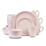 32-Piece Casual Pink Stoneware Dinnerware Set (Set for 8)