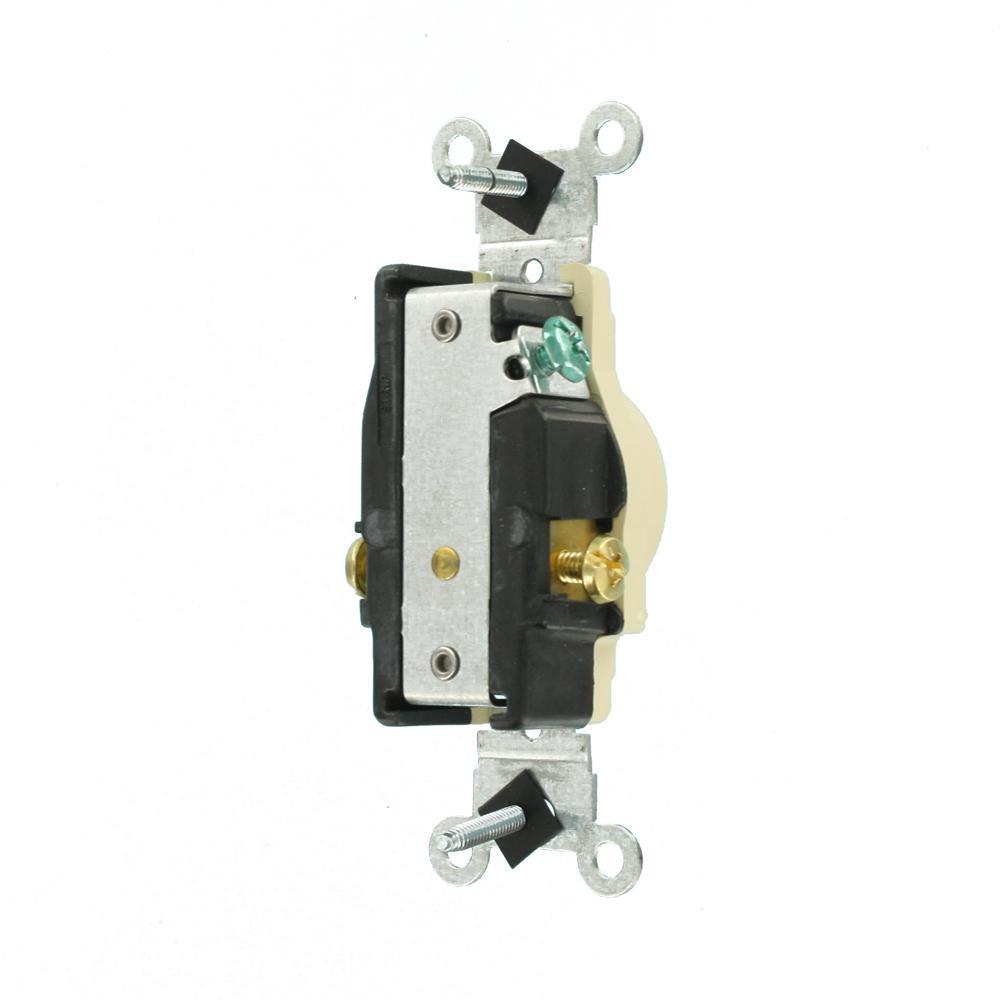 20 Amp Commercial Grade Double-Pole Single Outlet, Ivory - Super Arbor