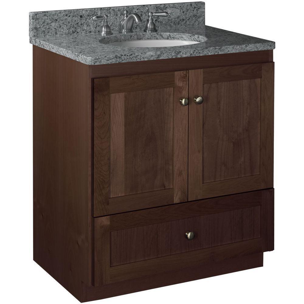 Shaker 42 in. W x 21 in. D x 34.5 in. H Vanity Cabinet Only in Natural Alder - Super Arbor
