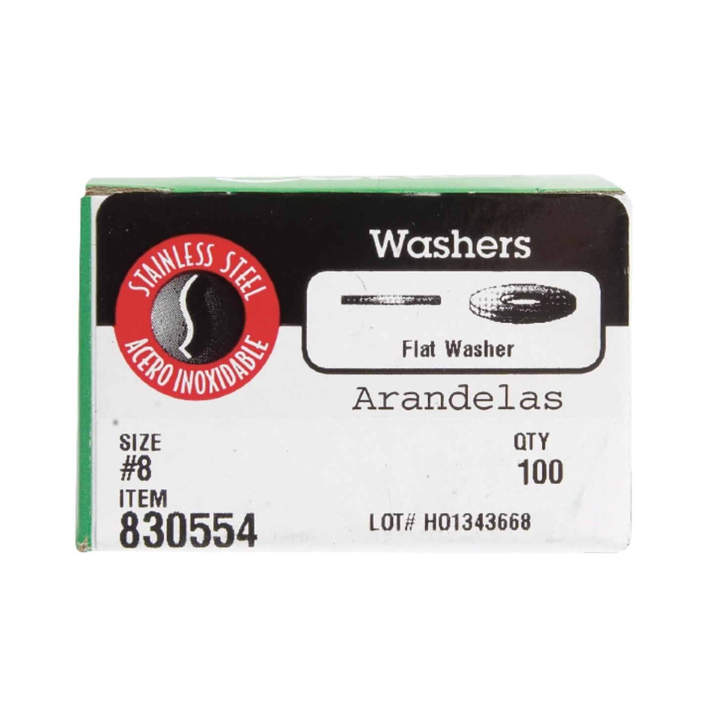 Hillman Stainless Steel .164 in. Flat Washer, 100-Pack
