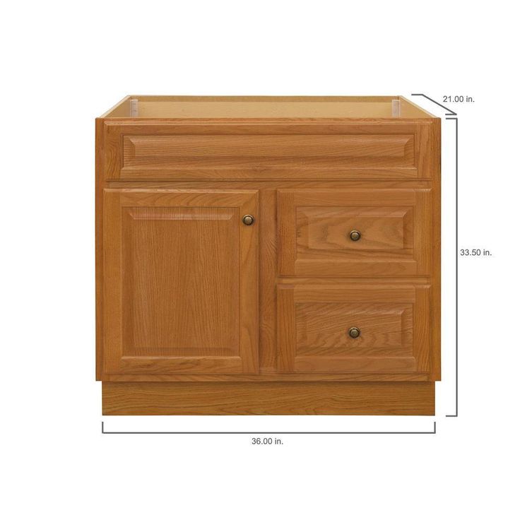 Hampton 36 in. W x 21 in. D x 33.5 in. H Bathroom Vanity Cabinet Only in Oak