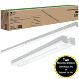 8 ft. (Two 4 ft.) 440-Watt Equivalent Integrated LED White Commercial Strip Light Fixture High Output 11000 Lumens 4000K