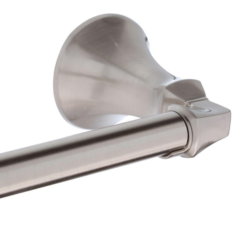 Mandara 4-Pc. Bath Hardware Set in SpotShield Brushed Nickel with Towel Ring, Toilet Paper Holder, 24" Towel Bar & Hook - Super Arbor