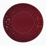 16-Piece Lorren Home Stoneware Scroll Dinnerware Set-Merlot