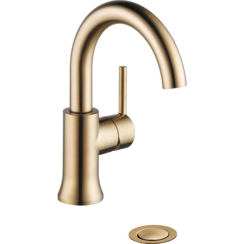 Trinsic Single Hole Single-Handle Bathroom Faucet with Metal Drain Assembly in Matte Black - Super Arbor
